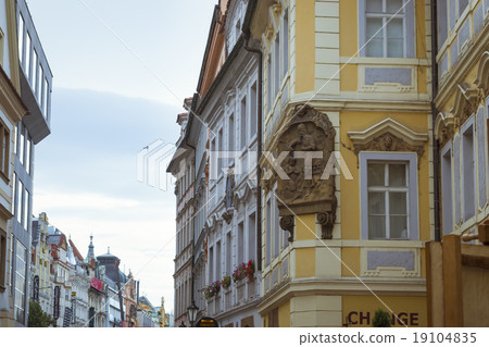 Building with colorful murals on the facade 19104835