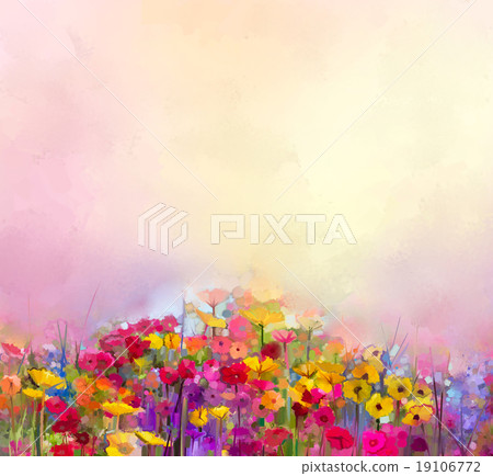Oil painting of summer-spring flowers plant Oil painting of summer-spring flowers plant 19106772