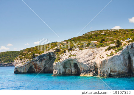 Beautiful blue caves on Zakynthos island, Greece Beautiful blue caves on Zakynthos island, Greece 19107533