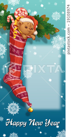 Christmas sock with gifts and toys 19108974