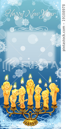 Magical Christmas Candle In A Candlestick. Magical Christmas Candle In A Candlestick. 19108978