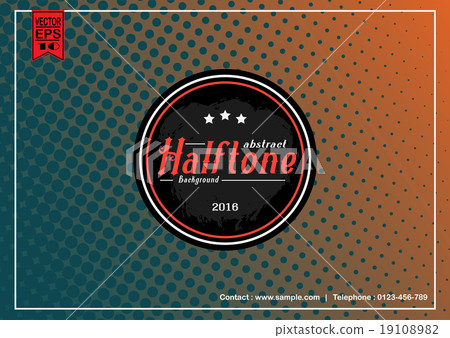 Abstract Halftone Patterns background with badge Abstract Halftone Patterns background with badge 19108982