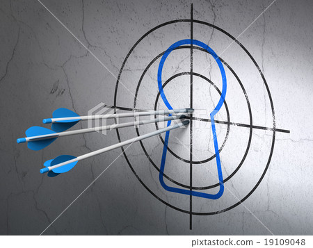 Information concept: arrows in Keyhole target on Information concept: arrows in Keyhole target on 19109048