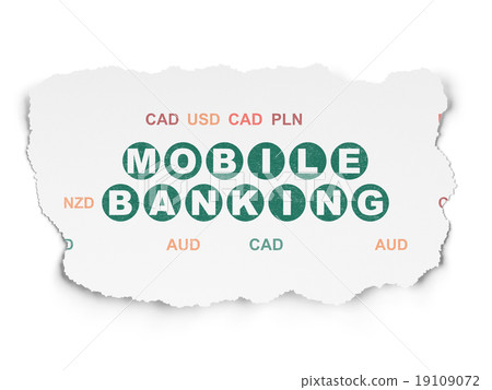 Banking concept: Mobile Banking on Torn Paper Banking concept: Mobile Banking on Torn Paper 19109072