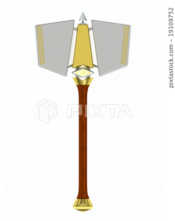 Ancient hammer isolated on white background 19109752