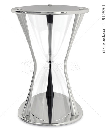 Empty metalic hourglass on white background Empty metalic hourglass on white background 19109761