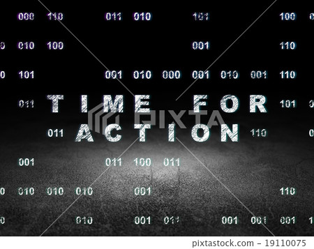 Timeline concept: Time for Action in grunge dark 19110075