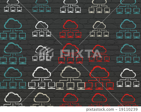 Cloud technology concept: Cloud Network icons on Cloud technology concept: Cloud Network icons on 19110239