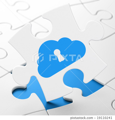Cloud networking concept: Cloud With Keyhole on Cloud networking concept: Cloud With Keyhole on 19110241