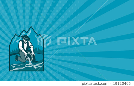 Business card Gold Prospector Miner Pan Retro Business card Gold Prospector Miner Pan Retro 19110405