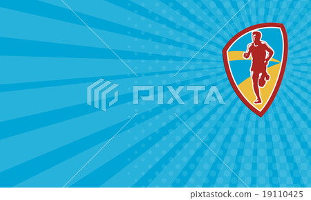 Business card Marathon Runner Shield Retro Business card Marathon Runner Shield Retro 19110425