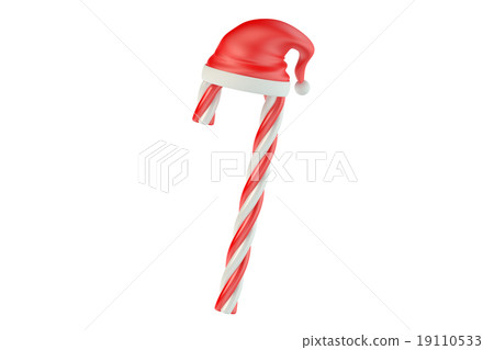 Christmas Candy Cane with Santa Hat Christmas Candy Cane with Santa Hat 19110533
