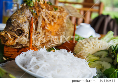 Fried fish prepared in the traditional Vietnamese 19110611
