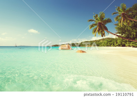 Anse Lazio beach at Praslin island, Seychelles Anse Lazio beach at Praslin island, Seychelles 19110791