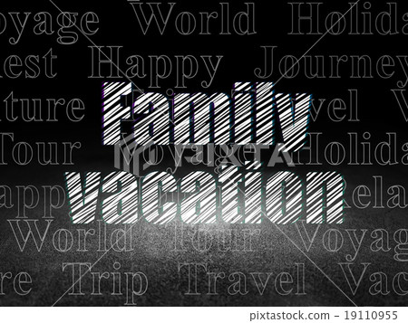 Tourism concept: Family Vacation in grunge dark 19110955