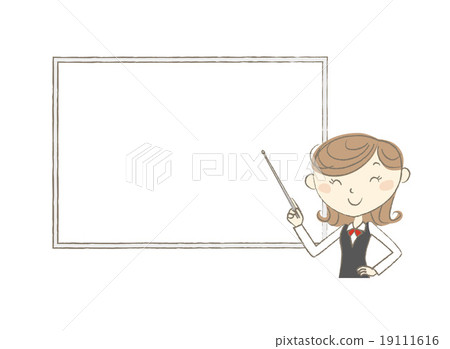 握住指示桿並站在白板前面 19111616