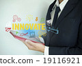 businessman show innovate  concept over tablet 19116921