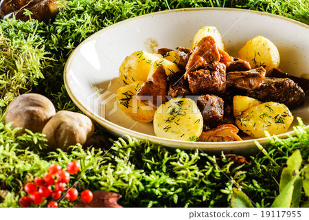 elk meat with potatoes elk meat with potatoes 19117955