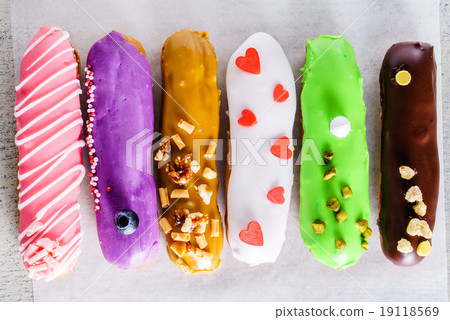 colorful eclairs colorful eclairs 19118569