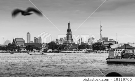 the arun temple in bangkok photographed from the chao phraya riv 19119700