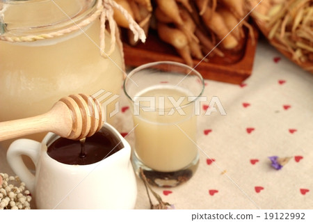 Galingale water and fresh galingale with honey. Galingale water and fresh galingale with honey. 19122992