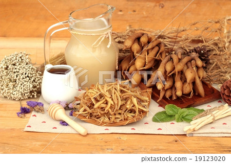 Galingale water and fresh galingale with honey. 19123020