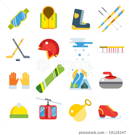 Winter sport vector icons set 19128147