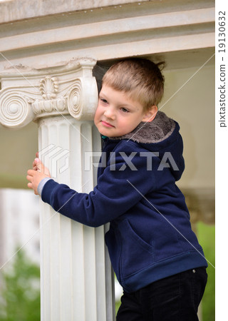 six year old boy on a walk 19130632