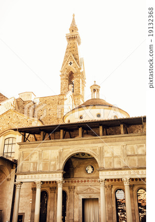 Basilica of Santa Croce, Florence, Italy, yellow filter 19132368