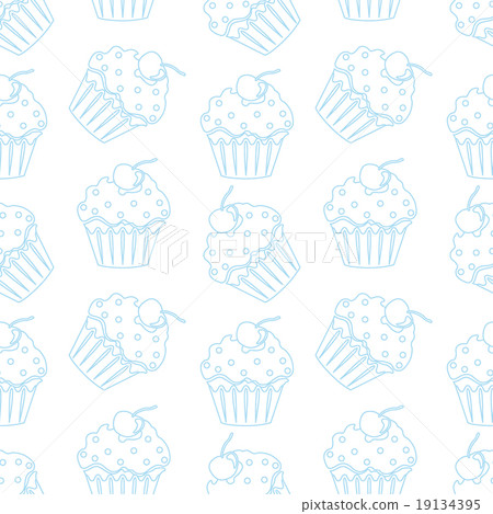 Cream cake seamless white pattern Cream cake seamless white pattern 19134395
