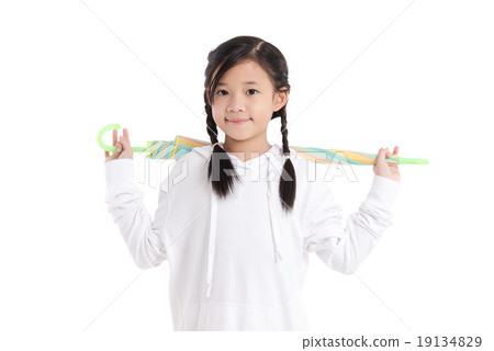 Beautiful asian girl holding colorful umbrella 19134829