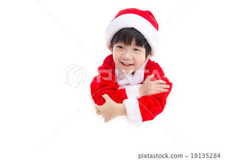Little asian boy  in Santa Claus  uniform  19135284