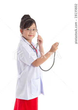 Beautiful asian girl in a doctors uniform Beautiful asian girl in a doctors uniform 19135602