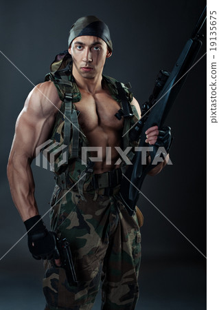 Man in military uniform. Man in military uniform. 19135675