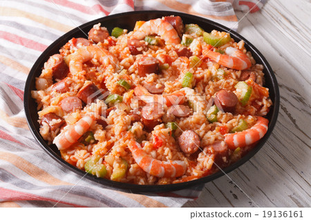 Creole jambalaya with shrimp and sausage 19136161