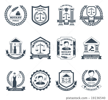 Lawyer Black White Logo Set 19136540