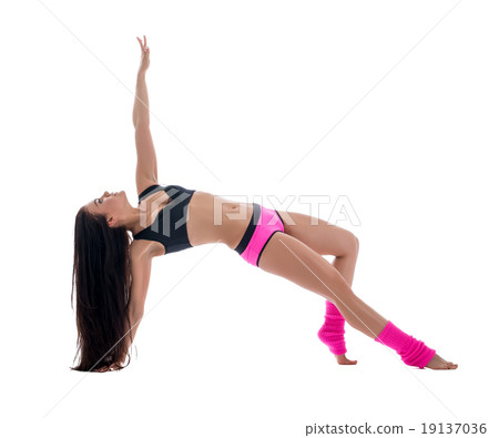 Aerobics. Image of graceful woman in sports outfit Aerobics. Image of graceful woman in sports outfit 19137036