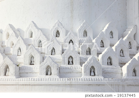 The white pagoda  Mandalay - Myanmar 19137445