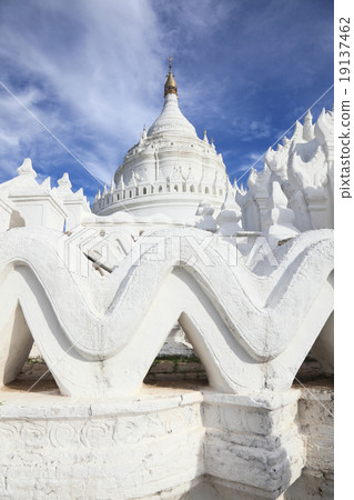 The white pagoda Mandalay - Myanmar 19137462
