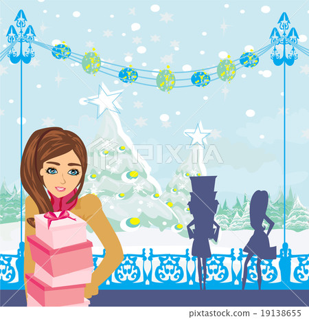 beautiful girls on winter shopping beautiful girls on winter shopping 19138655