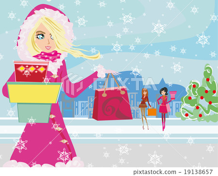 beautiful girls on winter shopping beautiful girls on winter shopping 19138657