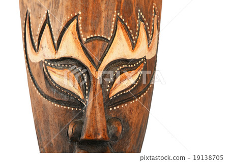 Asian traditional wooden painted brown mask Asian traditional wooden painted brown mask 19138705