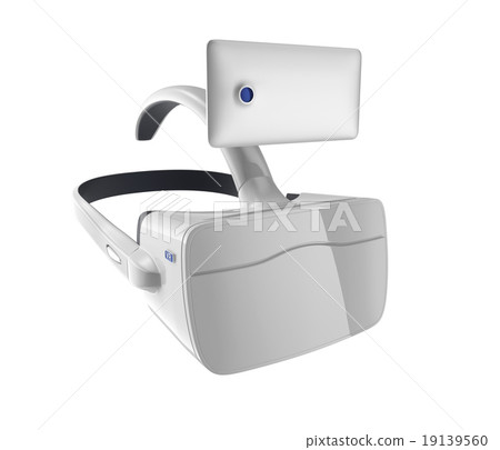 Head mounted type VR device using smartphone. Original design with cutout pass Head mounted type VR device using smartphone. Original design with cutout pass 19139560