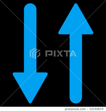 Arrows Exchange Vertical flat blue color icon 19140654