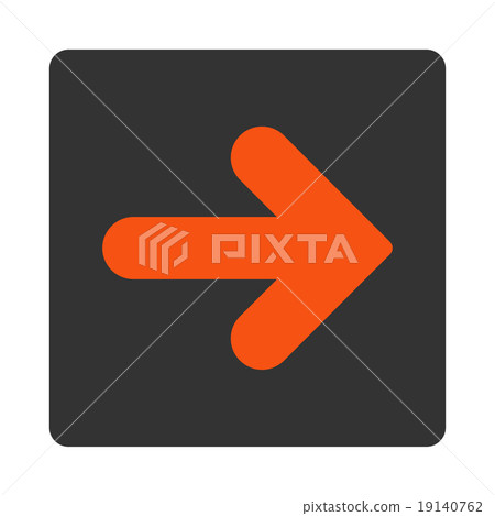 Arrow Right flat orange and gray colors rounded button 19140762