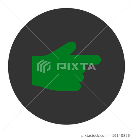 Index Finger flat green and gray colors round button Index Finger flat green and gray colors round button 19140836