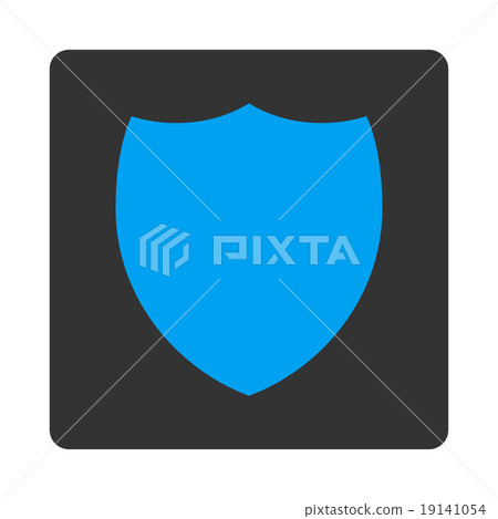Shield flat blue and gray colors rounded button - Stock Illustration ...