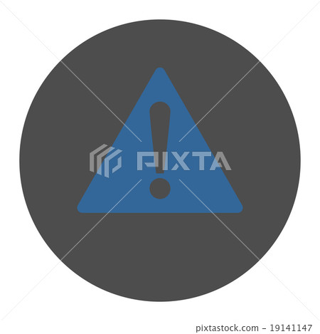 Warning flat cobalt and gray colors round button Warning flat cobalt and gray colors round button 19141147