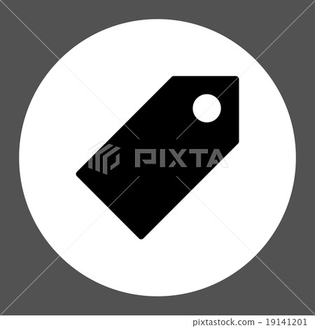 Tag flat black and white colors round button - Stock Illustration ...