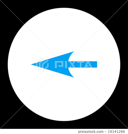Sharp Left Arrow flat blue and white colors round button Sharp Left Arrow flat blue and white colors round button 19141266